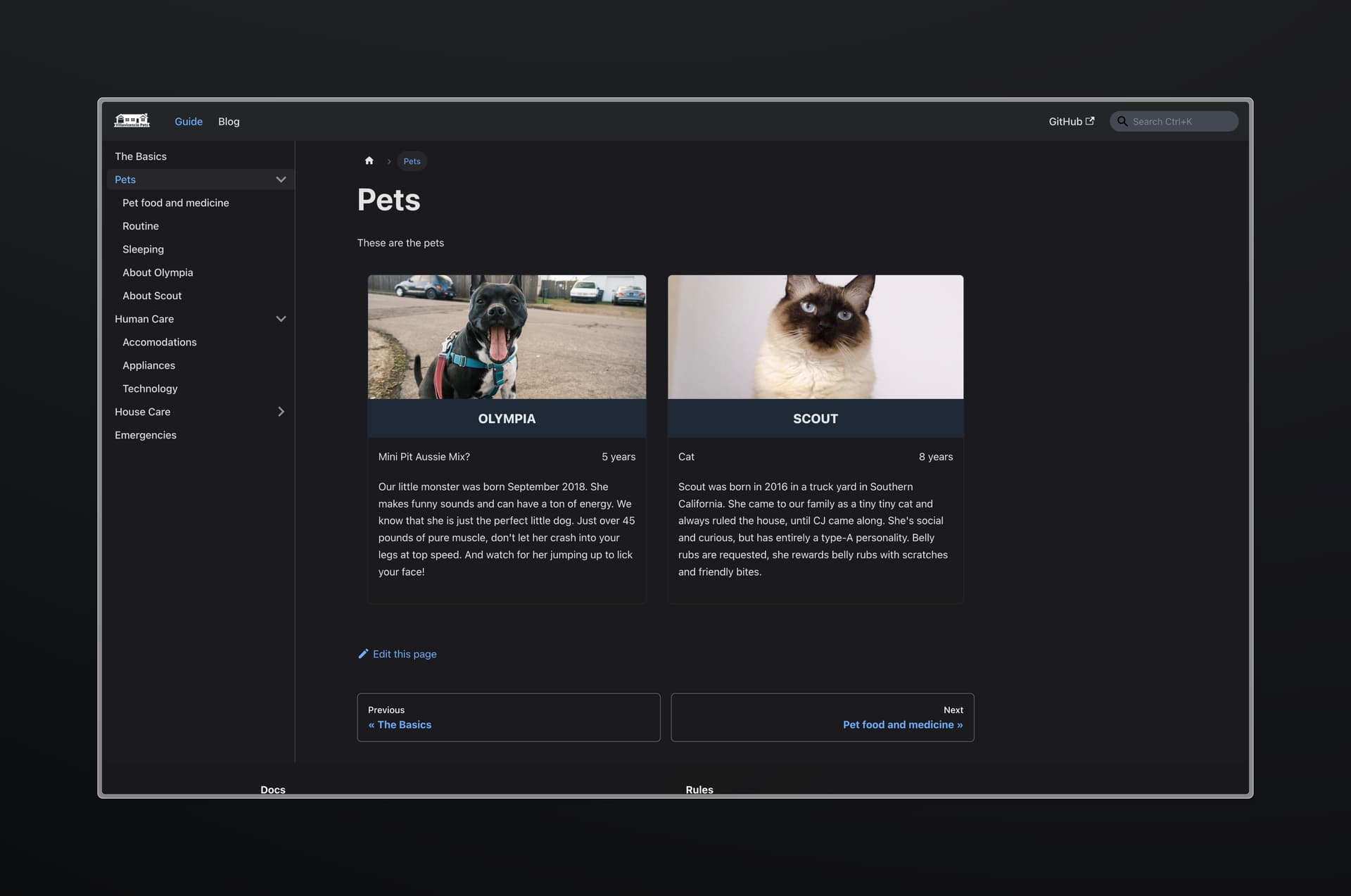 PetSitting Website